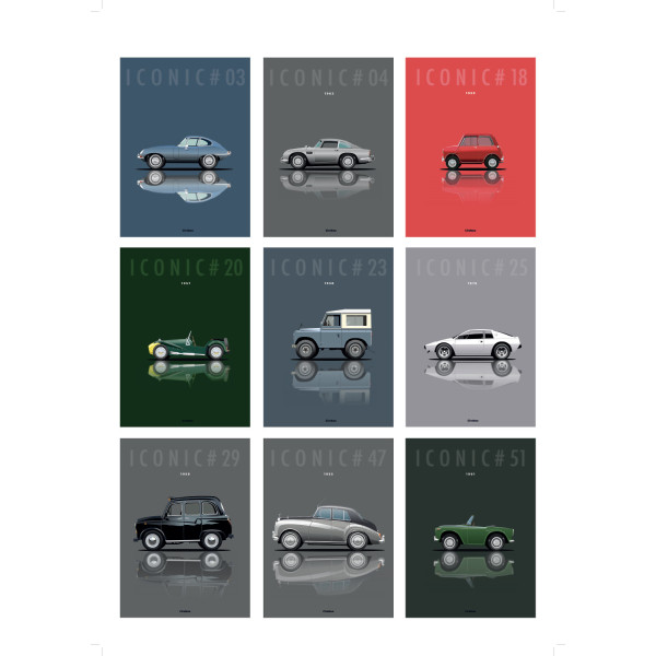 Affiche des plus belles voitures Anglaises - Cirebox