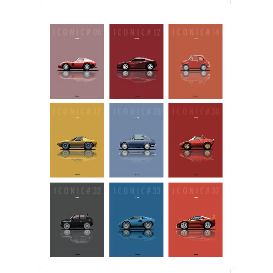 Affiche des plus belles voitures Italiennes - Cirebox