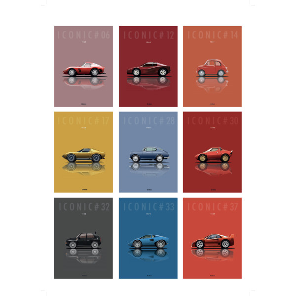 Affiche des plus belles voitures Italiennes - Cirebox