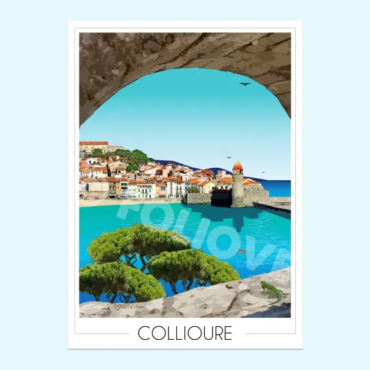 Affiche FOLIOVE de Collioure Village de pêcheurs - 3 tailles