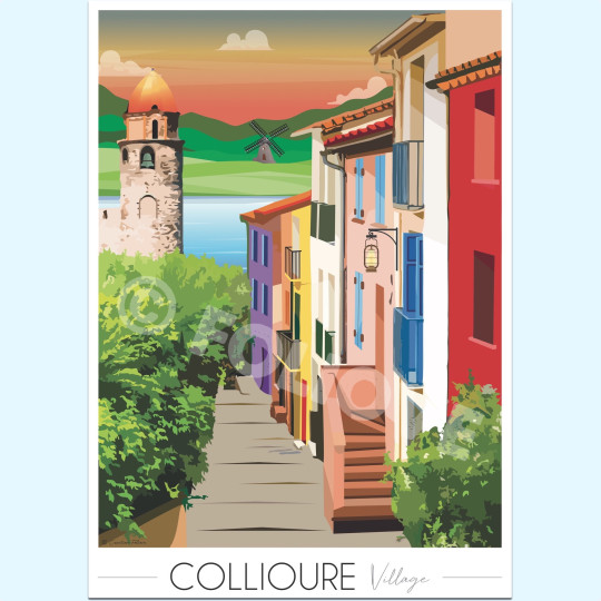 Affiche FOLIOVE de Collioure Village - 3 tailles