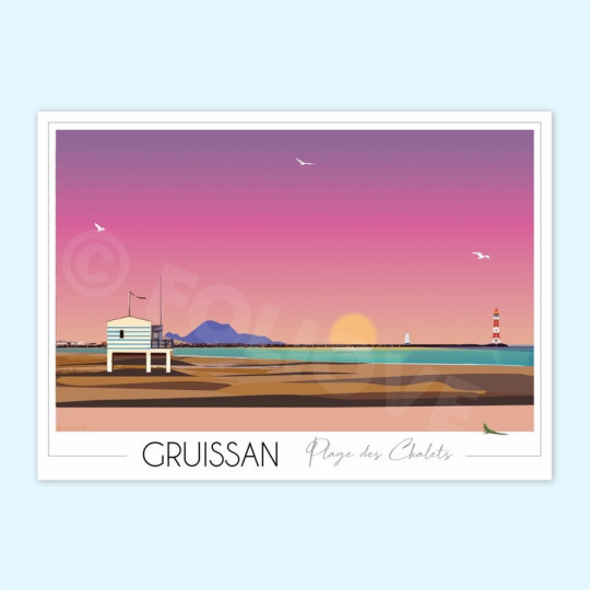 Affiche de la Plage Gruissan - Foliove