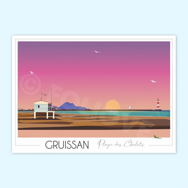Affiche de la Plage Gruissan - Foliove