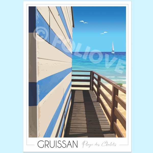 Affiche FOLIOVE des cabanes de Gruissan - 3 tailles