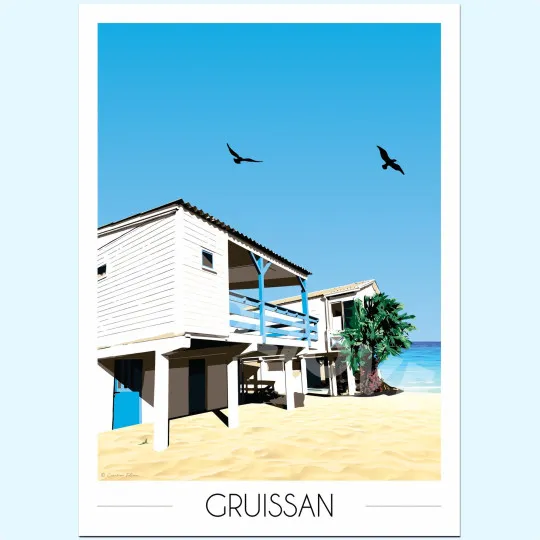 Affiche FOLIOVE de Gruissan Maisons sur Pilotis - 3 tailles