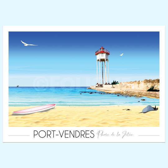 Affiche de la Plage de Port Vendres - Foliove