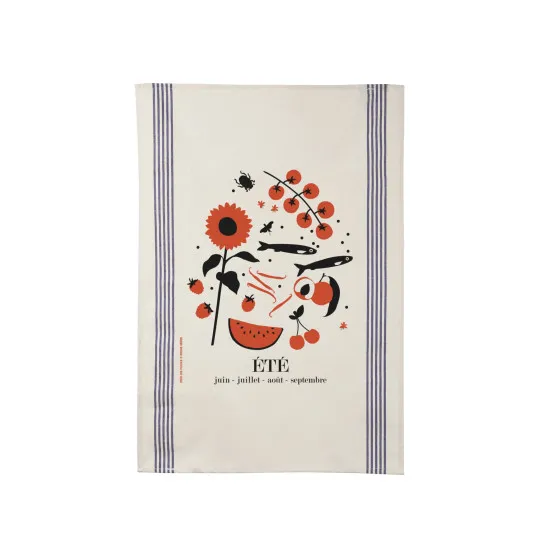 Torchon REINE MERE 100% coton thème Eté 78x54cm