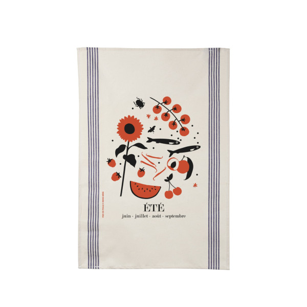 Torchon REINE MERE 100% coton thème Eté 78x54cm