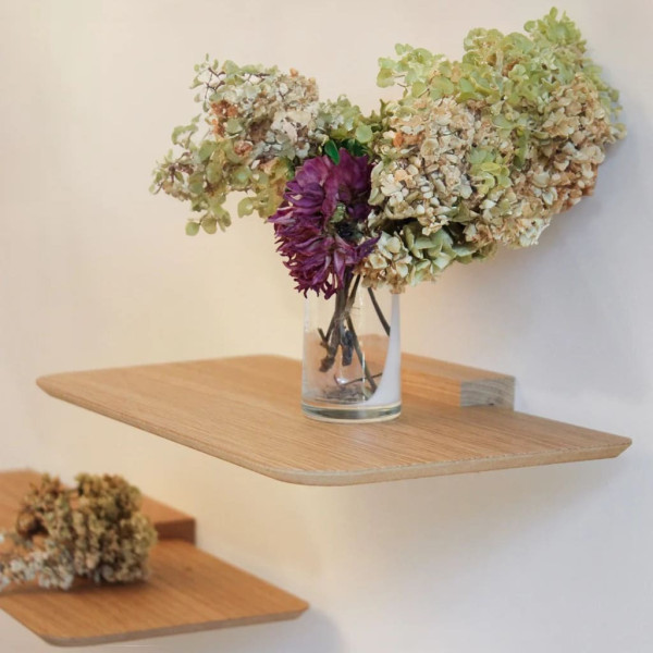 Étagère murale REINE MERE Aileron médium plaqué chêne - 2 tailles