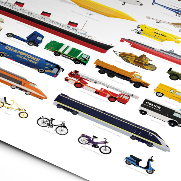 Affiche Véhicules iconiques Français - La Majorette à Moustache