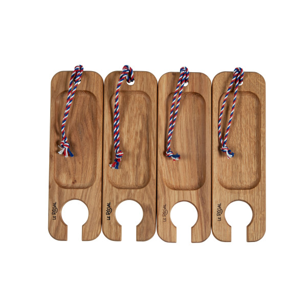 Pack de 4 planches apéritif LE REGAL Vigneron avec support pour verre à vin