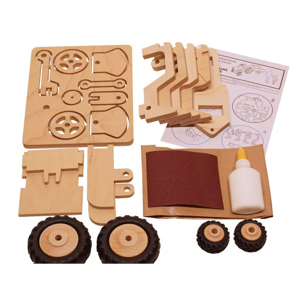 Tracteur en bois MANUFACTURE EN FAMILLE Fergus à fabriquer Diy à construire