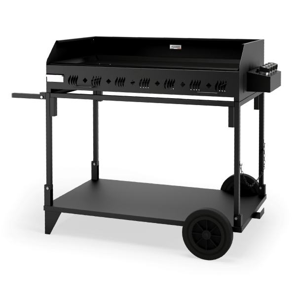 Plancha gaz 4 brûleurs Pakita 4105 avec chariot noir - Le Marquier