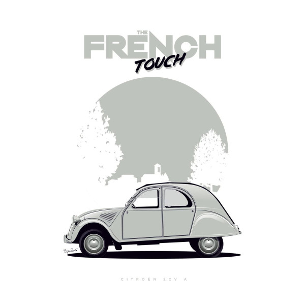 Affiche de la Citroën 2 CV - En Double File