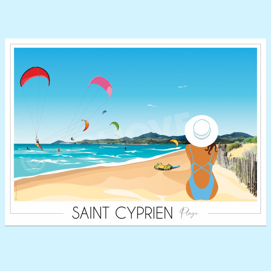 Affiche FOLIOVE de Saint-Cyprien Plage - 3 tailles