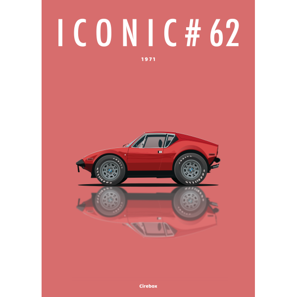 Affiche de la DeTomaso Pantera - 1971 - Cirebox