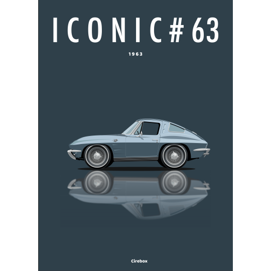 Affiche de la Chevrolet Corvette C2 - 1963 - Cirebox