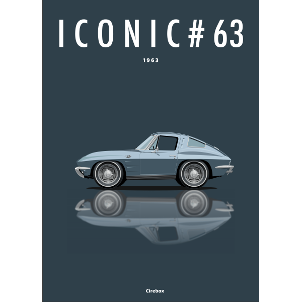 Affiche de la Chevrolet Corvette C2 - 1963 - Cirebox