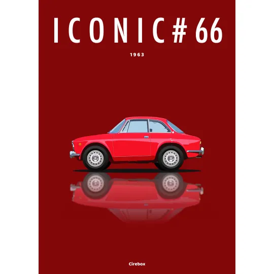 Affiche CIREBOX de l'Alfa Romeo Giulia Sprint GT de 1963 en A3