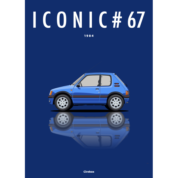 Affiche de la Peugeot 205 GTI - 1984 - Cirebox