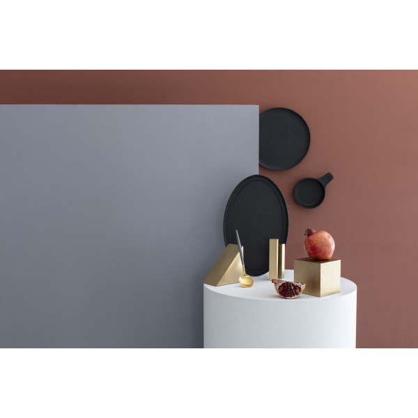 Assiette ovale en céramique effet ardoise - Basalt - Revol