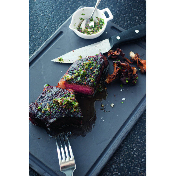Assiette à steak rectangulaire en céramique effet ardoise - Basalt – Revol