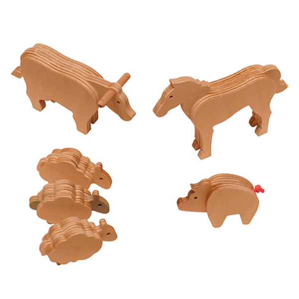 Animaux de la Ferme en bois Les animaux de Perrette - Manufacture en Famille