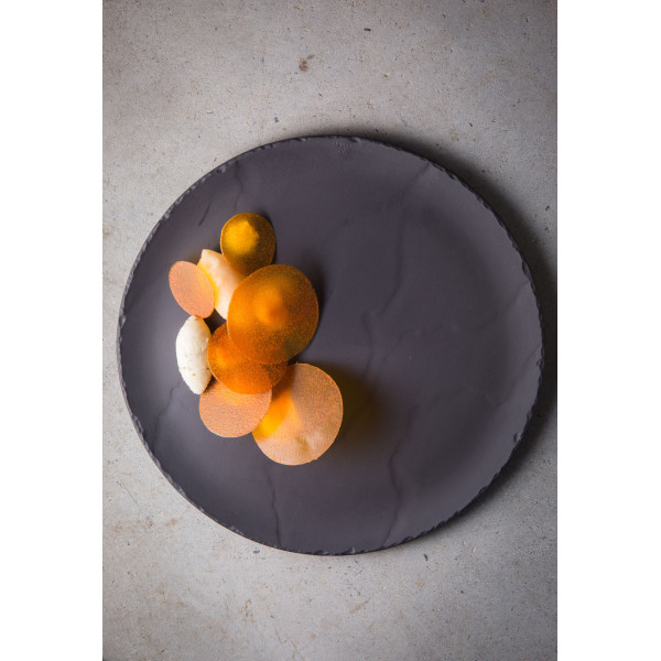 Assiette ronde plate en céramique effet ardoise - Basalt - Revol