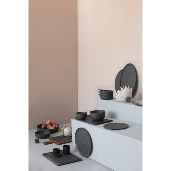 Assiette ronde plate en céramique effet ardoise - Basalt - Revol