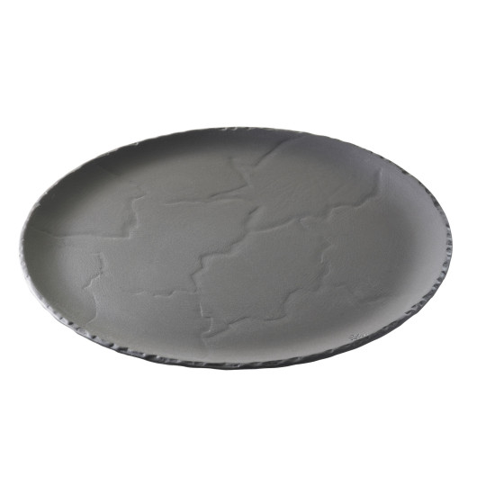 Assiette ronde plate en céramique effet ardoise - Basalt - Revol