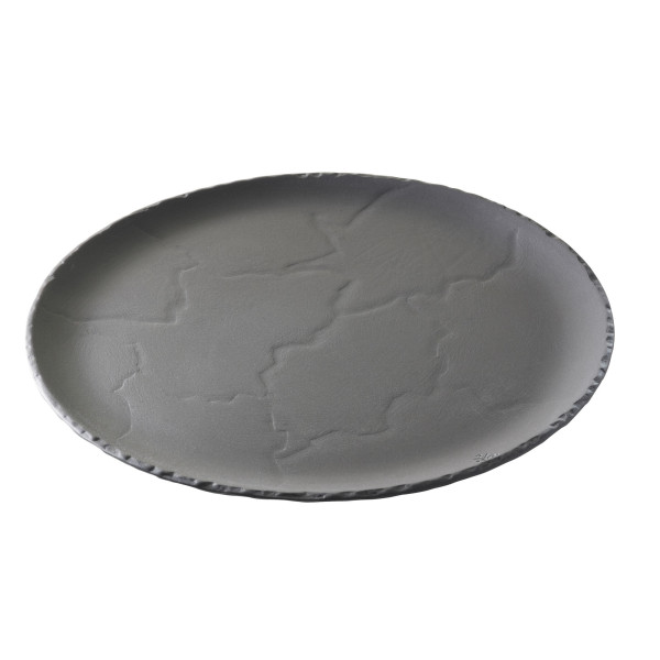 Assiette ronde plate en céramique effet ardoise - Basalt - Revol