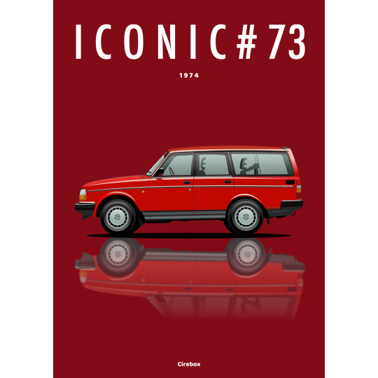 Affiche de la Volvo 240 - 1974 - Cirebox
