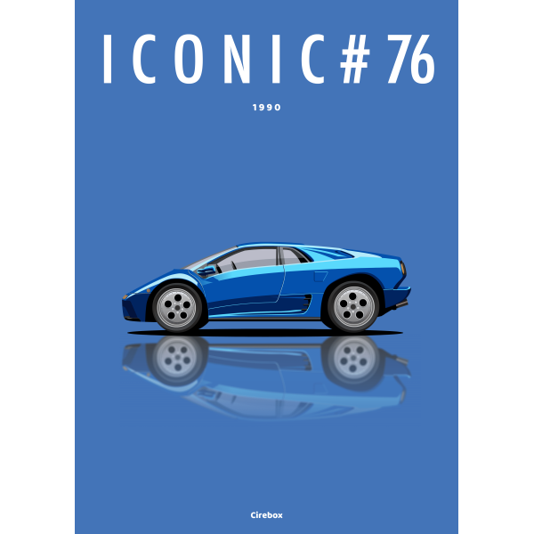 Affiche de la Lamborghini Diablo - 1990 - Cirebox