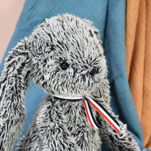 Peluche doudou MAILOU TRADITION lapin gris Alexandre - 2 tailles