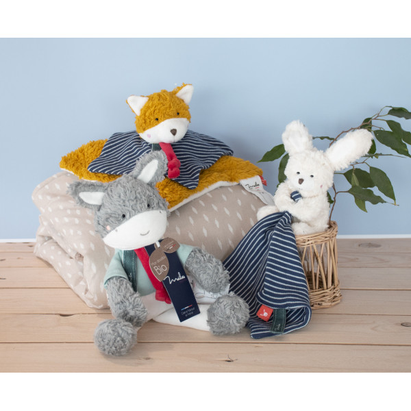 Doudou plat renard en coton bio - Maïlou