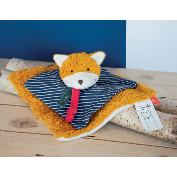 Doudou plat renard en coton bio - Maïlou
