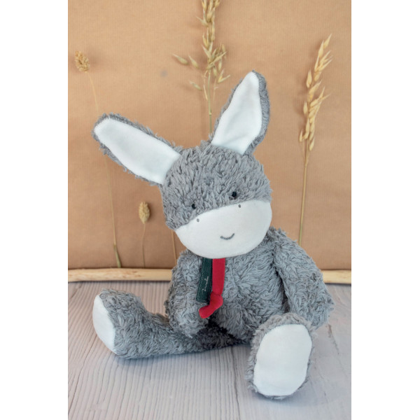 Doudou pantin âne en coton bio - Maïlou