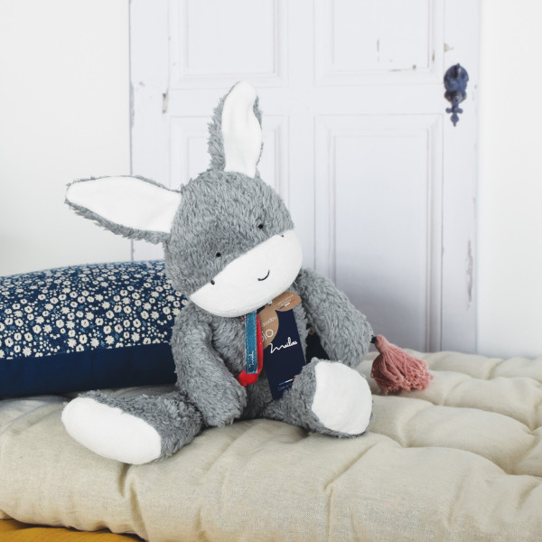 Doudou pantin âne en coton bio - Maïlou