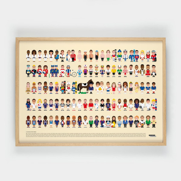 Affiche Les sportifs Français - La Majorette à Moustache