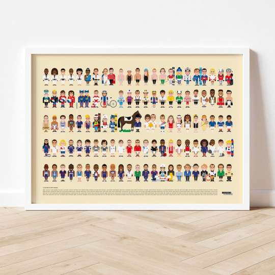 Affiche Les sportifs Français - La Majorette à Moustache