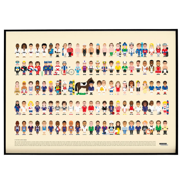 Affiche Les sportifs Français - La Majorette à Moustache