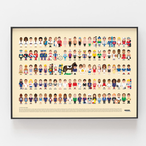 Affiche Les sportifs Français - La Majorette à Moustache