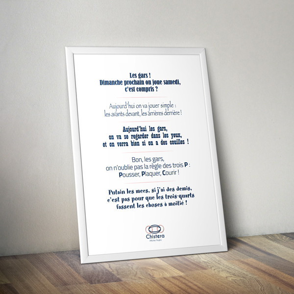 Affiche CHISTERA Rugby Punchlines 50x70cm