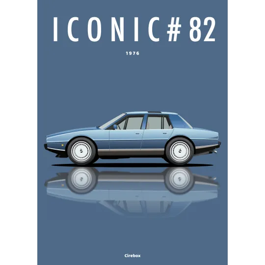 Affiche CIREBOX de l'Aston Martin Lagonda de 1976 en A3