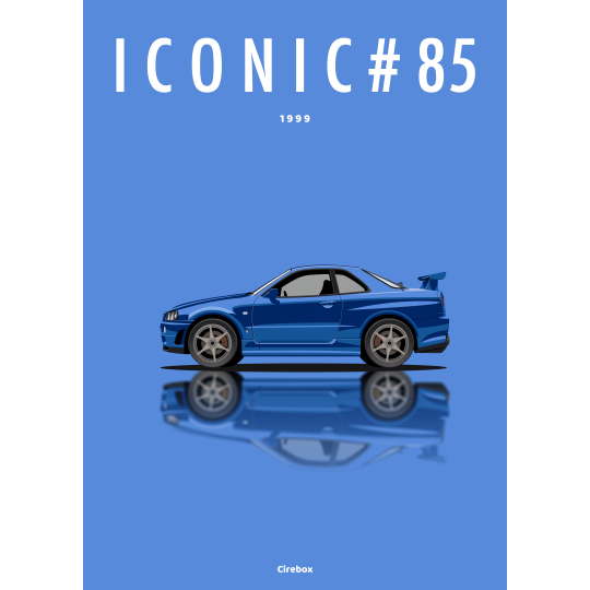 Affiche de la Nissan Skyline GT-R R34 - 1999 - Cirebox