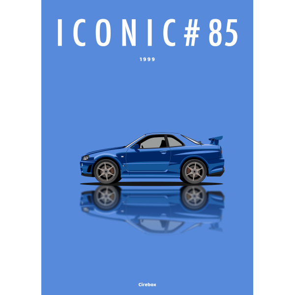 Affiche de la Nissan Skyline GT-R R34 - 1999 - Cirebox