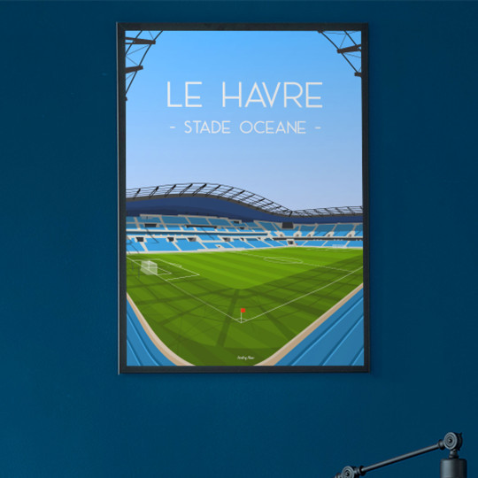 Affiche WALL OF FAME Stade Océane Le Havre format A3