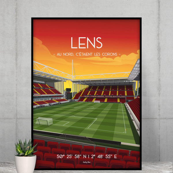 Affiche WALL OF FAME Stade Bollaert-Delelis Lens format A3