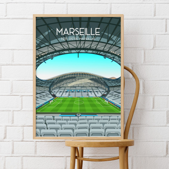 Affiche WALL OF FAME Stade Vélodrome Marseille format A3