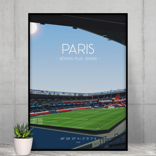 Affiche WALL OF FAME Parc des Princes Paris format A3